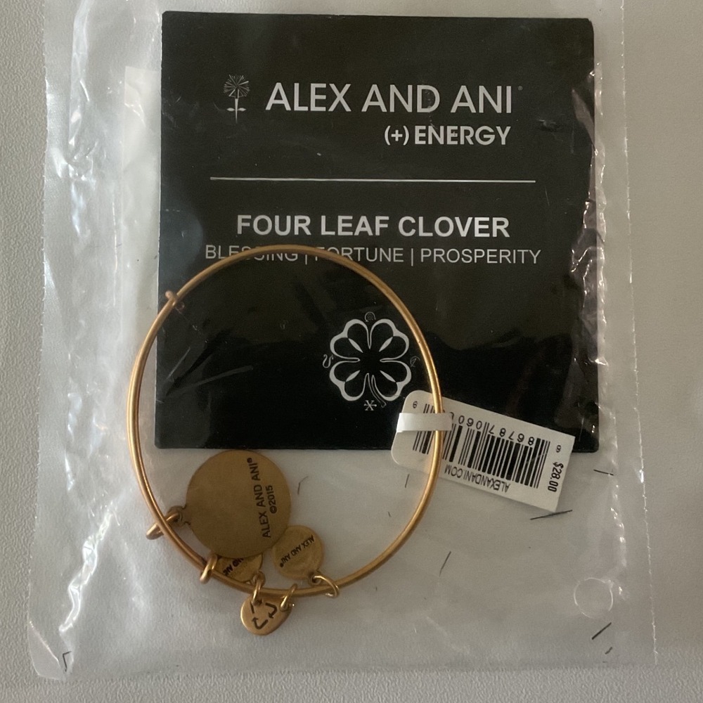 Alex and Ani Four Leaf Clover II Rose Gold Expandable Bangle Bracelet A12EB05RG - Picture 4 of 5